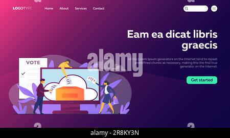 Vote en ligne ou électronique Illustration de Vecteur