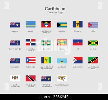 Icône de drapeau rectangulaire pays des Caraïbes Illustration de Vecteur