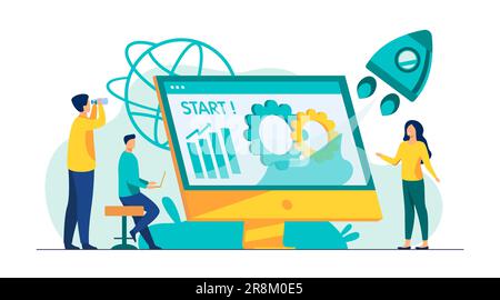 Projet de départ d'équipe Illustration de Vecteur