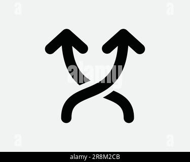 Icône flèche de choix. Deux flèches à gauche à droite choisir le chemin de décision route croisement Noir blanc symbole Illustration Illustration graphique Clipart EPS Vector Illustration de Vecteur