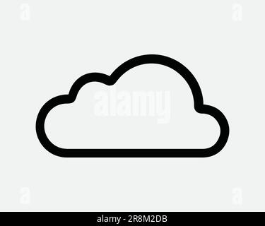 Icône ligne de nuage. Météo Nuageux Sky saison climat serveur Web stockage de données. Noir blanc forme Contour signe symbole Illustration graphique Clipart EPS vecteur Illustration de Vecteur