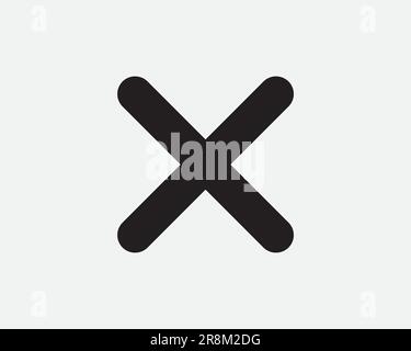 Icône de marque croisée. X Supprimer Annuler Fermer rejeté erreur échec de vote refusé. Signe blanc noir symbole Illustration graphique Clipart EPS Vector Illustration de Vecteur