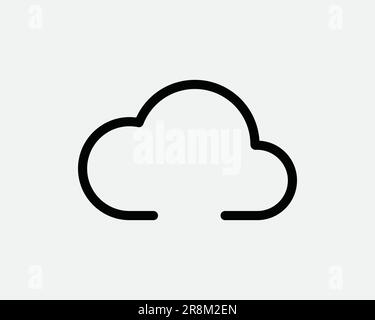 Icône Cloud. Météo saison climat Cloudy Web Computer Data Storage Server. Signe blanc noir symbole Illustration graphique Clipart EPS Vector Illustration de Vecteur