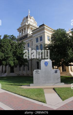 Belton, TX - 7 juin 2023 : palais de justice historique du comté de Bell situé dans le centre-ville de Belton, Texas Banque D'Images