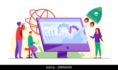 Projet de départ d'équipe Illustration de Vecteur