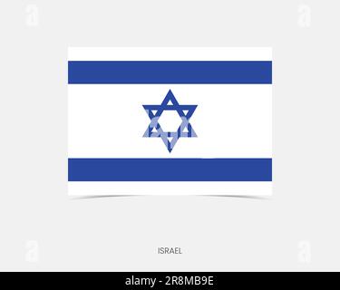 Icône drapeau Israël Rectangle avec ombre. Illustration de Vecteur