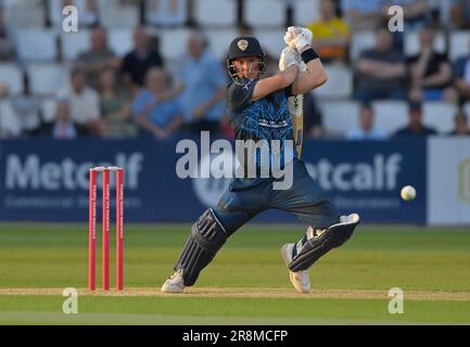 Northampton 21-juin 2023 : Harry est venu de Derbyshire Falcons pendant le match Blast de Vitality T20 entre Northamptonshire Steelbacks vs Derbyshire Falcons au terrain de comté de Northampton Angleterre . Banque D'Images