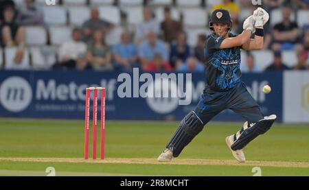 Northampton 21-juin 2023 : Harry est venu de Derbyshire Falcons pendant le match Blast de Vitality T20 entre Northamptonshire Steelbacks vs Derbyshire Falcons au terrain de comté de Northampton Angleterre . Banque D'Images