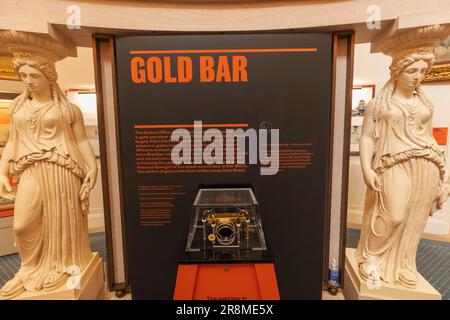 Angleterre, Londres, ville de Londres, Banque d'Angleterre, Gold Bar au Musée de la Banque d'Angleterre Banque D'Images