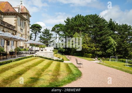 Vue arrière de l'hôtel Fowey Hall à Cornwall Banque D'Images