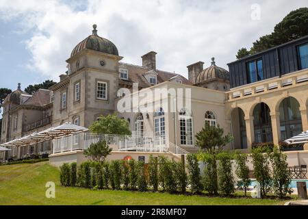 Vue arrière de l'hôtel Fowey Hall à Cornwall Banque D'Images