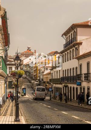 Rua da se Street à Angra do Heroismo, île de Terceira, Açores Banque D'Images