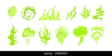 Ensemble de fumée toxique verte Illustration de Vecteur