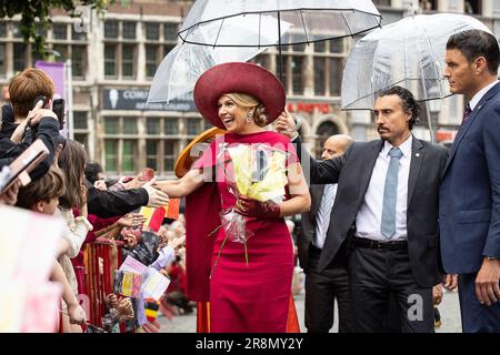 Anvers, Belgique. 22nd juin 2023. La reine néerlandaise Maxima photographiée lors d'une visite à l'hôtel de ville d'Anvers le troisième et dernier jour de la visite officielle d'État du couple royal néerlandais en Belgique, à Anvers, le jeudi 22 juin 2023. BELGA PHOTO JAMES ARTHUR GEKIERE crédit: Belga News Agency/Alay Live News Banque D'Images