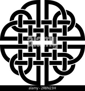 Nœud Dara en noir. Symbole celtique. Le Dara Knot symbolise le système racinaire d'un ancien chêne. Symbole de force, de puissance, de sagesse et d'endurance. Illustration de Vecteur