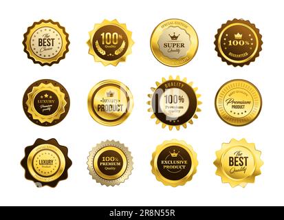 Ensemble de médailles de qualité supérieure Illustration de Vecteur