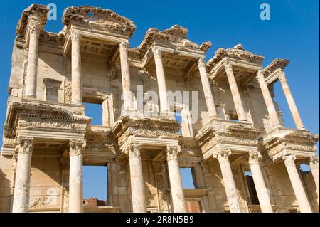 La bibliothèque de Celsus à Éphèse, Turquie, Banque D'Images