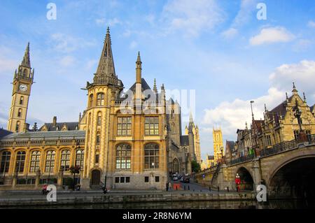 Cloth Hall, Église Saint-Nicolas, Gand, Flandre orientale, Flandre, Belgique, Sheet Hall Banque D'Images