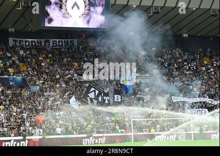 Udine, Italie. 04th juin 2023. Udinese Calcio Supporters pendant Udinese Calcio vs Juventus FC (archive de portraits), football italien série A match à Udine, Italie, 04 juin 2023 crédit: Agence de photo indépendante/Alamy Live News Banque D'Images