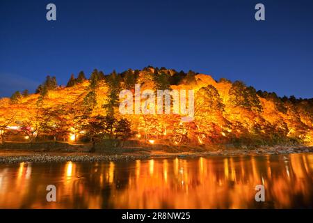 La gorge de Korankei s'illumine dans les feuilles d'automne Banque D'Images