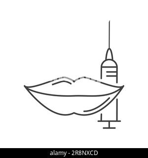 Illustration de l'augmentation du plombage des lèvres avec injection de remplissage Illustration de Vecteur