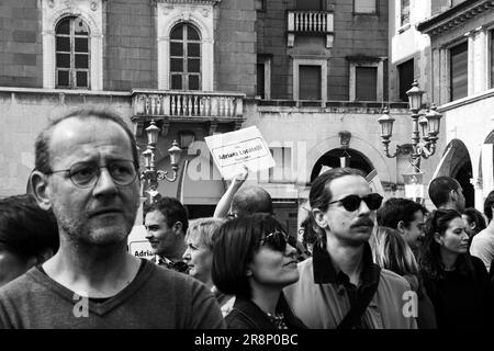 25 avril - manifestation pour la libération de l'Italie de l'occupation nazie-fasciste. Bergame, Italie. Banque D'Images