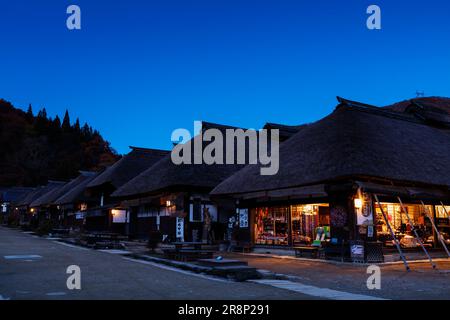 Crépuscule d'Ouchi-juku Banque D'Images