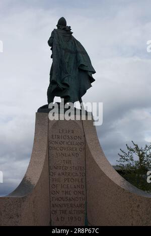 Leif Erikson Memorial, Reykjavik, Islande. On pense que le Norse explorer a été le premier européen à mettre le pied sur le continent nord-américain. Banque D'Images