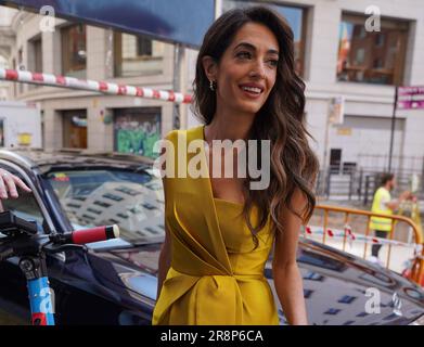 Madrid, Espagne. 22nd juin 2023. Amal Clooney à travers les rues de Madrid crédit: CORDONE PRESSE/Alay Live News Banque D'Images