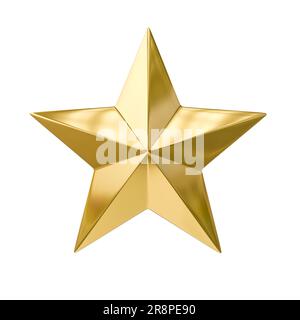 3d étoile d'or rendue isolée sur blanc Banque D'Images