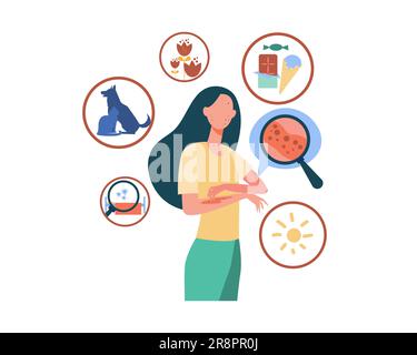 Femme triste sans visage souffrant d'allergie Illustration de Vecteur