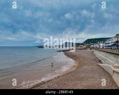 Plage et côte de Sidmouth à Devon Banque D'Images