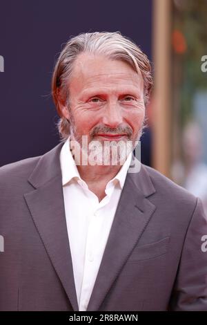 Mads Mikkelsen assiste à la première de „Indiana Jones et le cadran du destin“ au zoo Palast sur 22 juin 2023 à Berlin, en Allemagne Banque D'Images