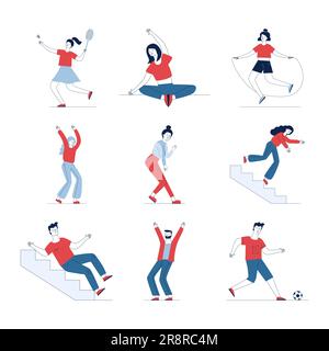 Collection de différents personnages de dessins animés Illustration de Vecteur