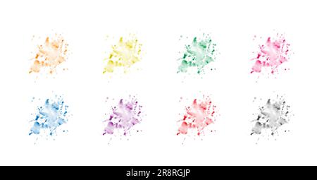 Un jeu de taches de couleur, de coups de pinceau. Modèle pour le design créatif, la créativité et l'idée créative Illustration de Vecteur