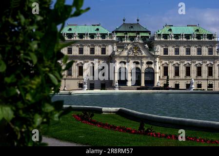 fontain sur le château du belvédère Banque D'Images