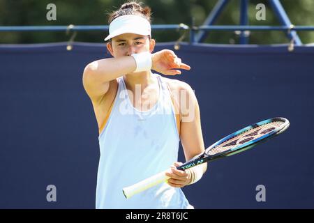 Ilkley, Royaume-Uni. 21st juin 2023. Club de tennis d'Ilkley, Angleterre, 21 juin 2023: 2023: Joanna Garland au cours de l'Ilkley W100 contre Himeno Sakatsume (Sean Chandler/SPP) crédit: SPP Sport photo de presse. /Alamy Live News Banque D'Images