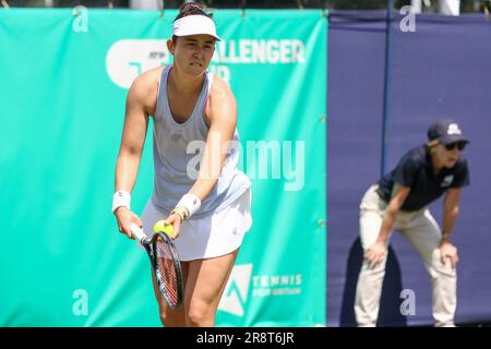 Ilkley, Royaume-Uni. 21st juin 2023. Club de tennis d'Ilkley, Angleterre, 21 juin 2023: 2023: Joanna Garland au cours de l'Ilkley W100 contre Himeno Sakatsume (Sean Chandler/SPP) crédit: SPP Sport photo de presse. /Alamy Live News Banque D'Images