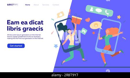 Clients partageant des références et gagnant de l'argent Illustration de Vecteur