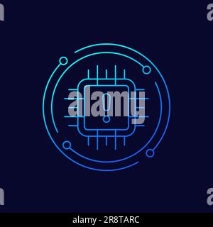 icône de pénurie d'alimentation microchip dans la conception linéaire Illustration de Vecteur