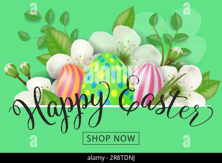 Inscription au Happy Easter Shop Now Illustration de Vecteur