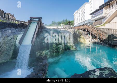 Champ d’eau chaude de Kusatsu Onsen Banque D'Images