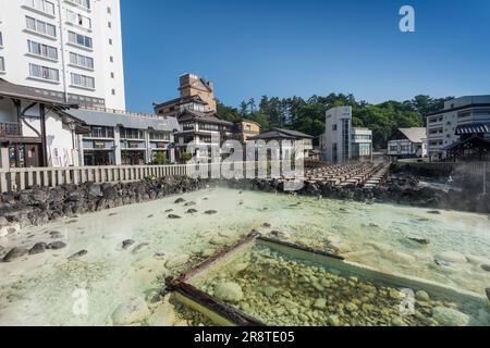 Champ d’eau chaude de Kusatsu Onsen Banque D'Images