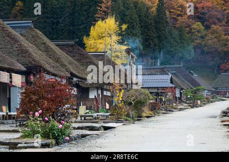 Ohuchijuku en automne Banque D'Images