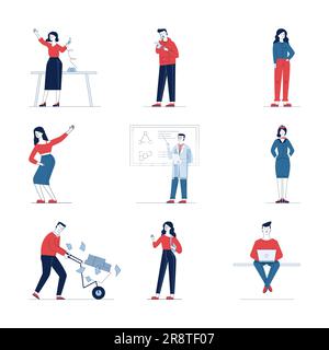 Grande collection de personnages de dessins animés différents Illustration de Vecteur