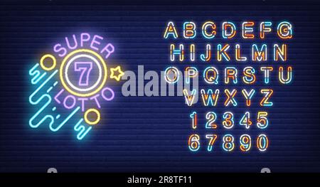 Super lotto et panneau à lettres fluo Illustration de Vecteur