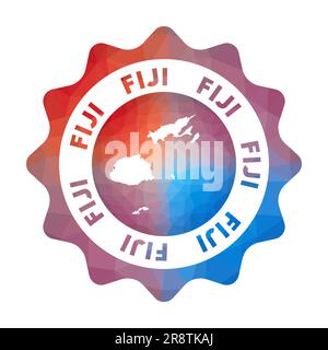 Logo poly bas Fidji. Logo coloré de voyage dégradé du pays dans un style géométrique. Illustration de Vecteur