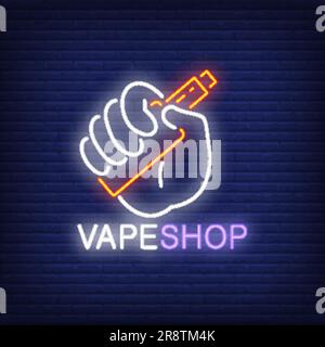 Enseigne au néon VAPE Shop Illustration de Vecteur