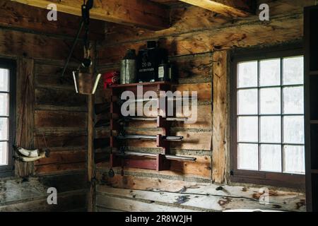 Intérieur du parc historique de fort William, village autochtone, Thunder Bay, Ontario, Canada. Photo de haute qualité Banque D'Images