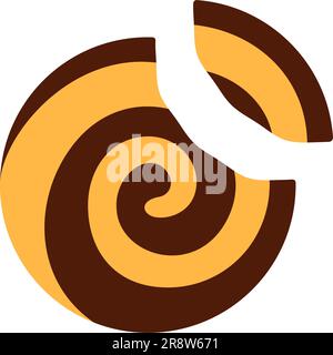 Biscuit croustillant cassé isolé sur blanc Illustration de Vecteur